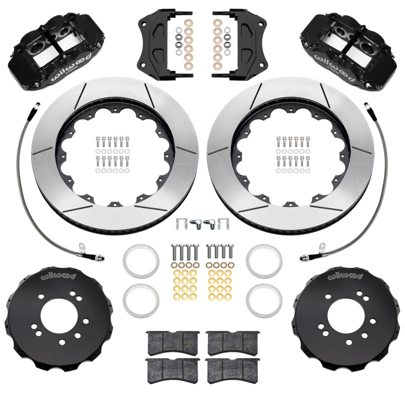 Wilwood 89-98 Nissan 240SX/89-94 Skyline/90-96 300ZX Superlite 6R Fr BBK w/ 14in SLT Rotors - Black