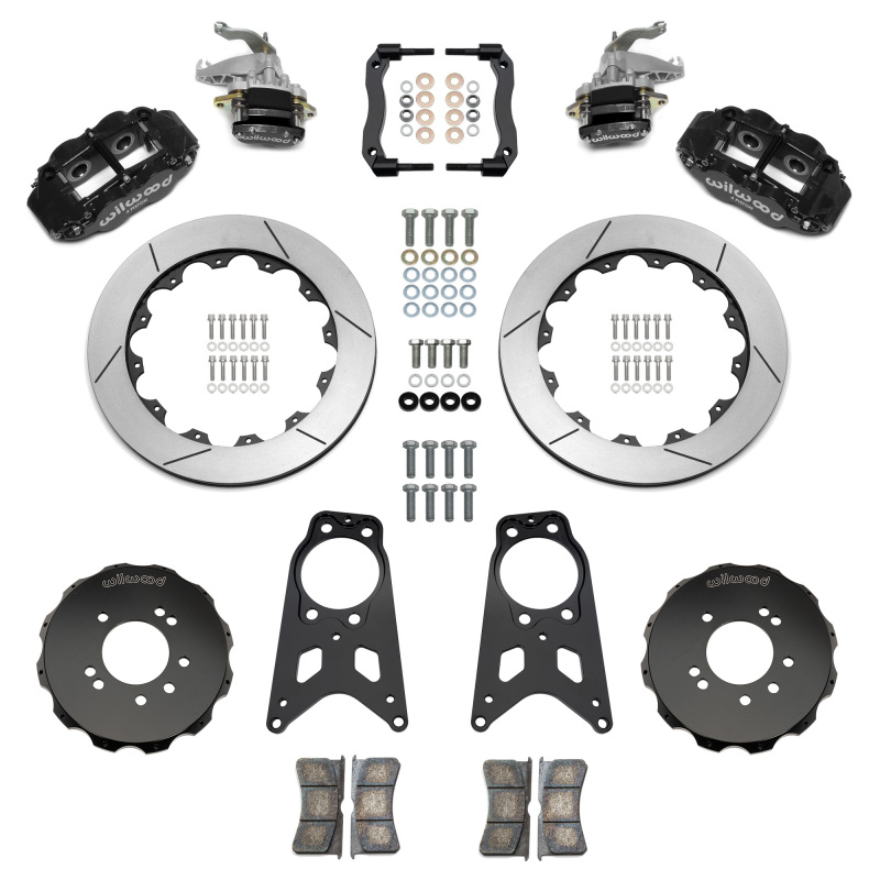 Wilwood 89-98 Nissan 240SX FNSL4R/MC4 Rear Parking BBK w/ 13.50in Slotted Rotors - Black
