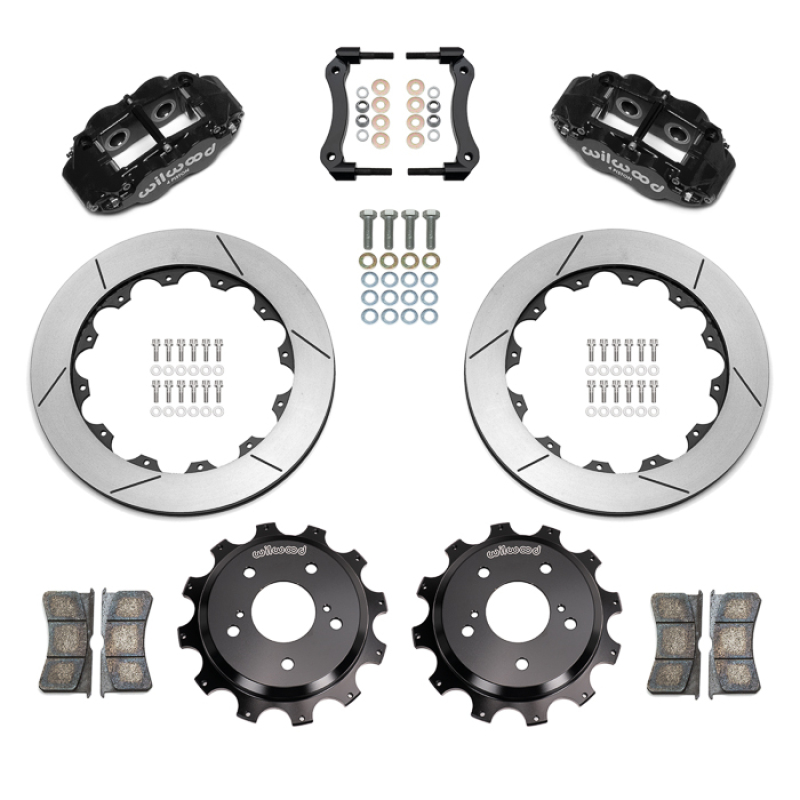 Wilwood 89-02 Nissan Skyline Superlite 4R Rear BBK w/ 13.50in Diameter Slotted Rotor - Black