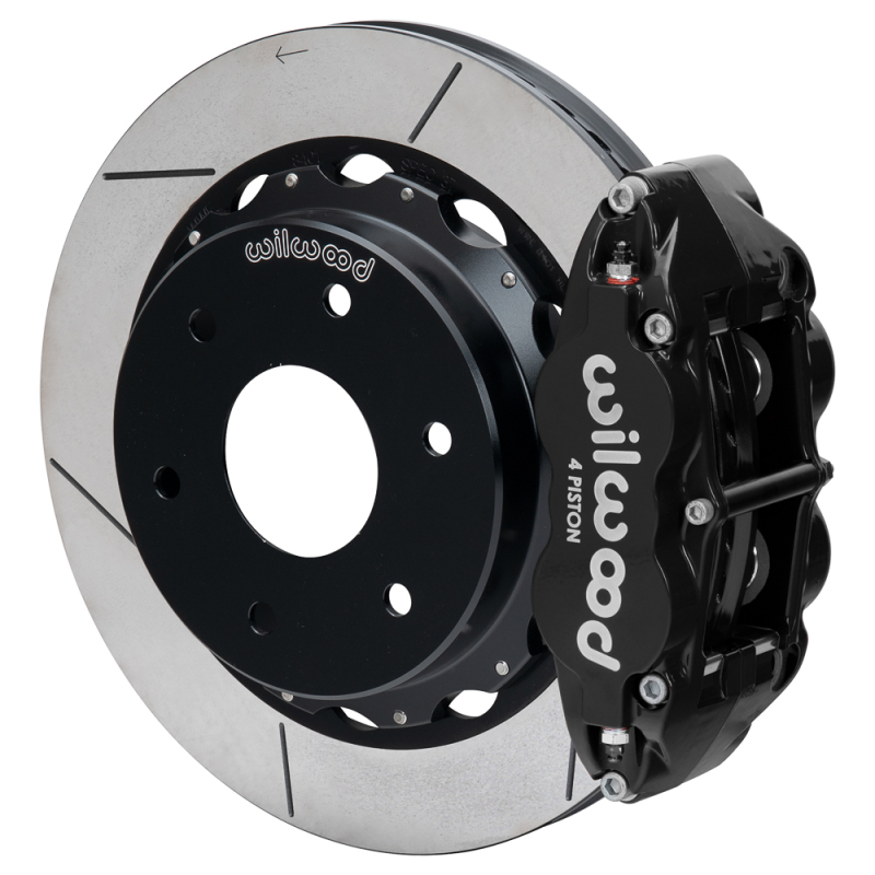 Wilwood 03-08 Audi A4 Forged Narrow Superlite 4R Rear Big Brake Kit 12.88in Slot Rotor - Black