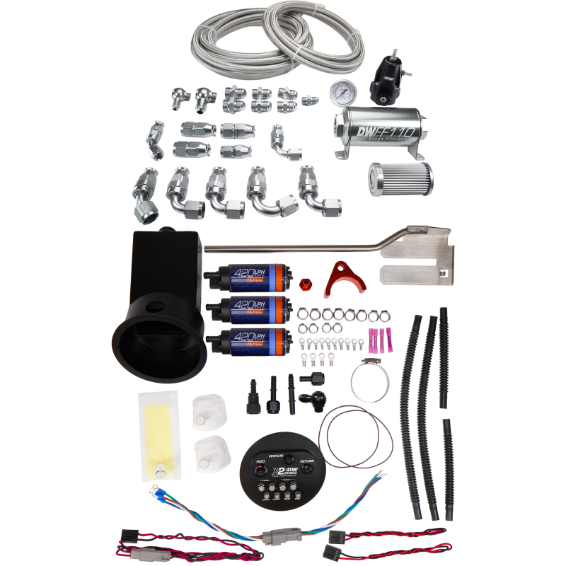 DeatschWerks 94-02 Nissan Silvia and Skyline X2 Surge Module with DW420 Pumps and PTFE Plumbing Kit