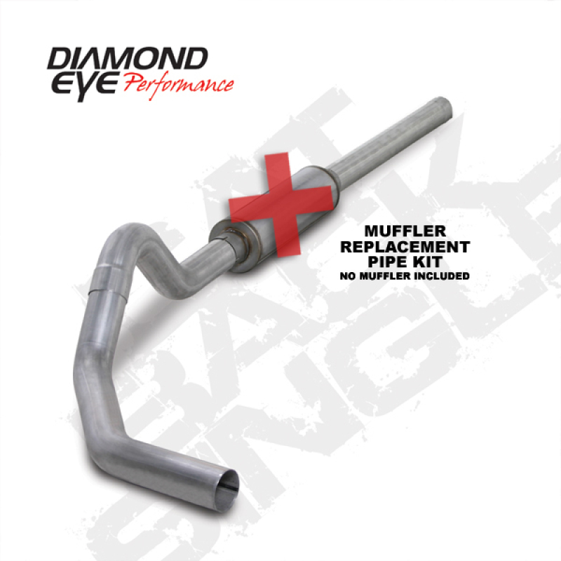 Diamond Eye KIT 4in Catback MFLR RPLCMENT PIPE Single AL: 2004.5-2007.5 DODGE CUMMINS 600