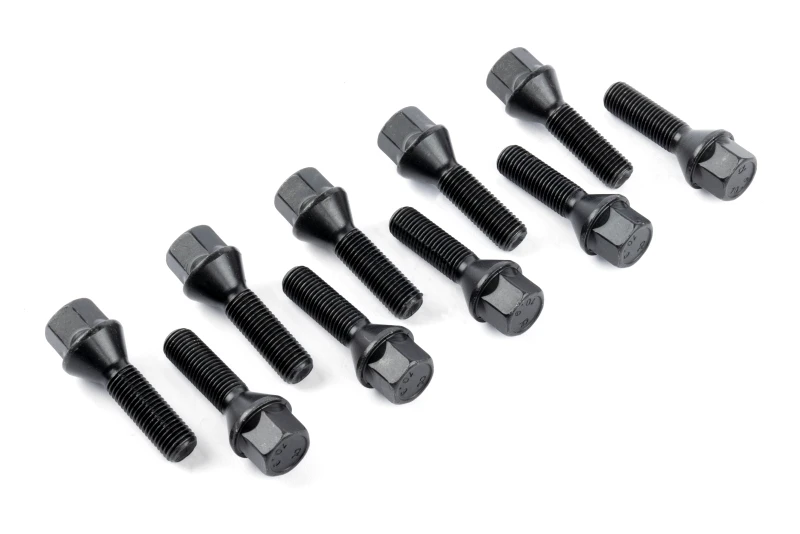 Dinan Lug Bolts - Cone Seat - M12x1.5 - 30mm - Black (Set of 10)