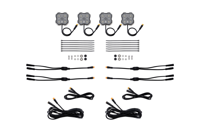 Diode Dynamics Rock Light - Red/White - M8 Add-On 4-Pack