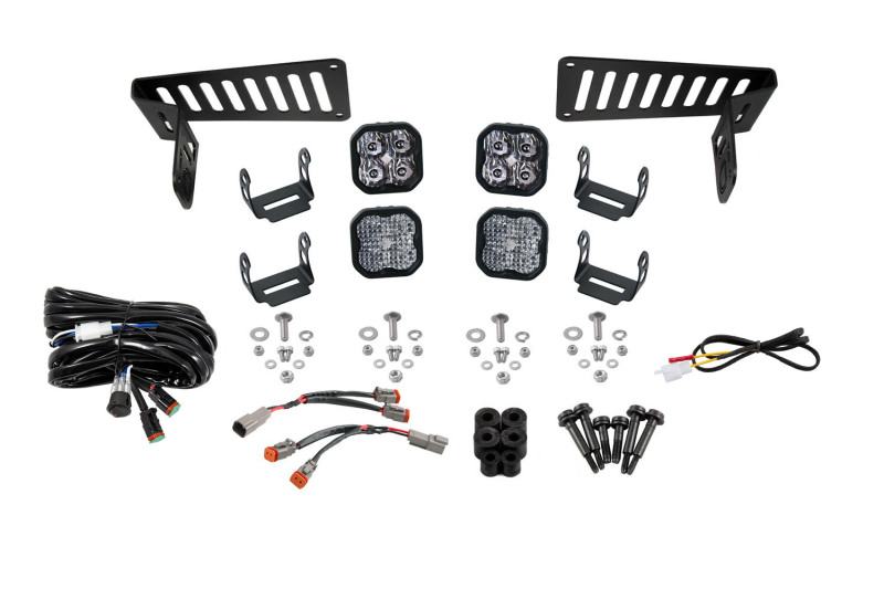 Diode Dynamics 18-21 Jeep JL Wrangler/Gladiator SS3 Cowl LED Bracket Kit - White Pro