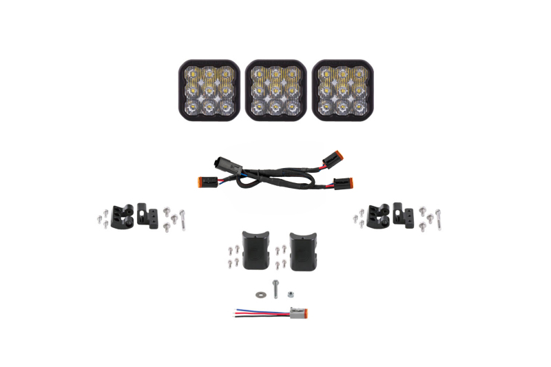 Diode Dynamics SS5 Sport Universal CrossLink 3-Pod Lightbar - White Driving