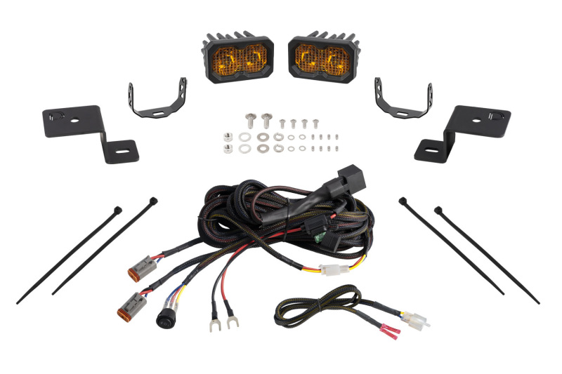 Diode Dynamics 21-22 Ford F-150 SSC2 Stage Series Backlit Ditch Light Kit - Sport Yellow Combo