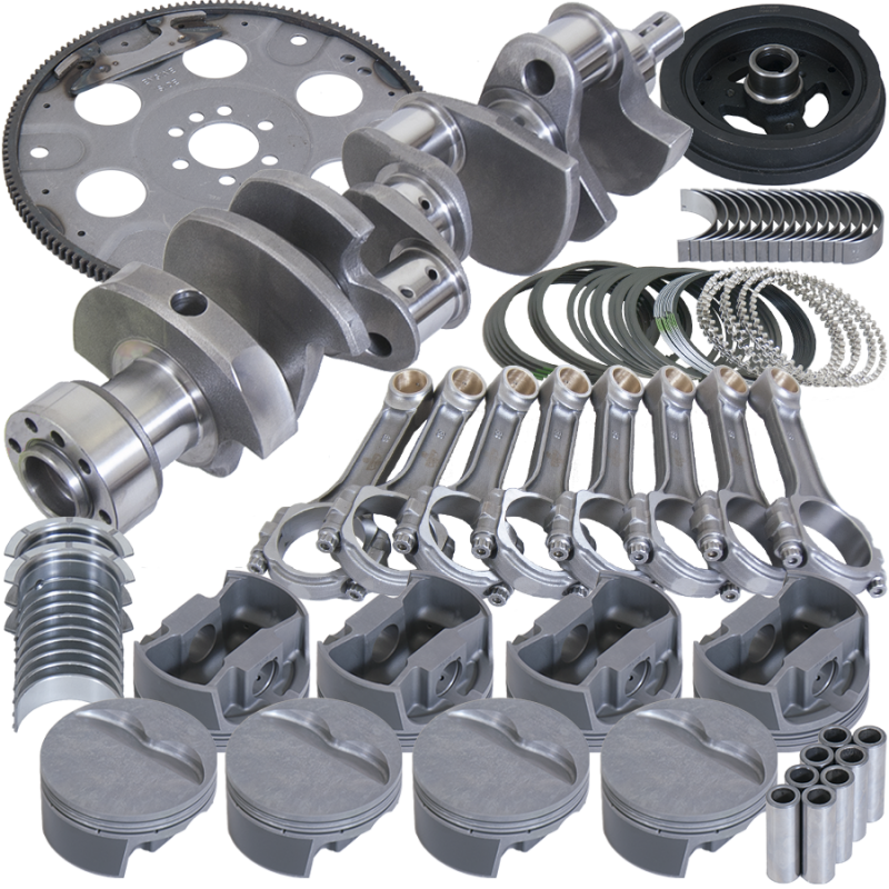 Eagle Chevy 350 1Pc 3.750in Crank 5.700in I-Beam Rod 4.030in Pistons 153 Tooth FP Balanced Assembly