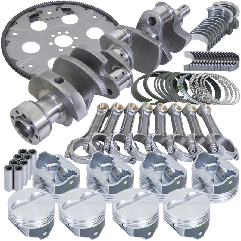 Eagle Chevy 350 1Pc 3.750in Crank 5.700in I-Beam Rods 4.040in Pistons 168 Tooth FP Balanced Assembly