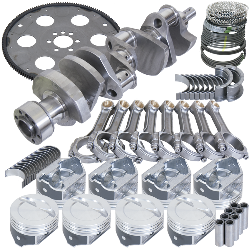 Eagle Chevy 350 1Pc 3.750in Crank 5.700in I-Beam Rod 4.060in Pistons Eagle 153 Tooth FP Bal Assembly