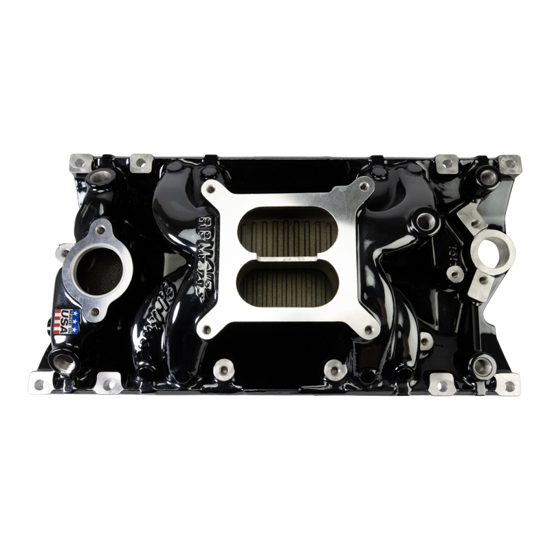 Edelbrock RPM Air-Gap Manifold for Small-Block Chevy Vortec - Black Plasma Finish