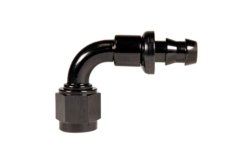 Fleece Performance Universal -8AN 90Deg to Hose Barb - Black