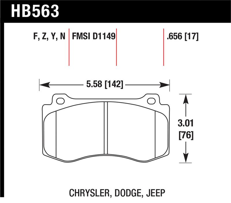 Hawk 06-07 Dodge Magnum SRT8 / 06-09 Challenger SRT8 / 05-07/09 Chrysler 300 C SRT8 HPS Street Front