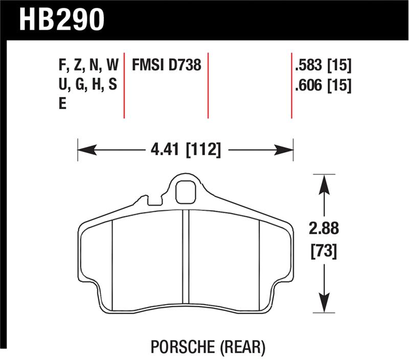 Hawk Porsche HPS Street Rear Brake Pads