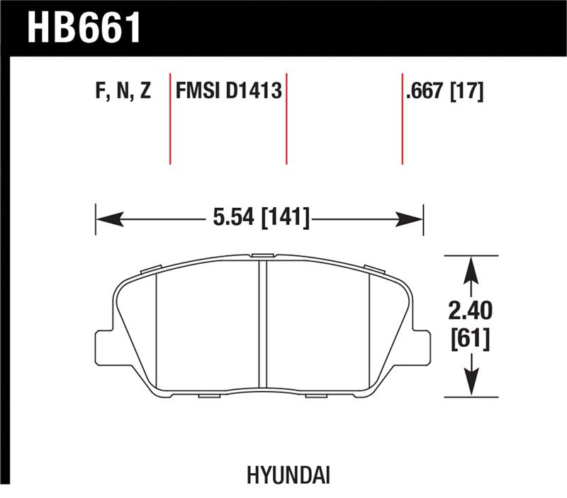 Hawk 10 Hyundai Genesis Coupe (w/o Brembo Breaks) HPS Street Front Brake Pads