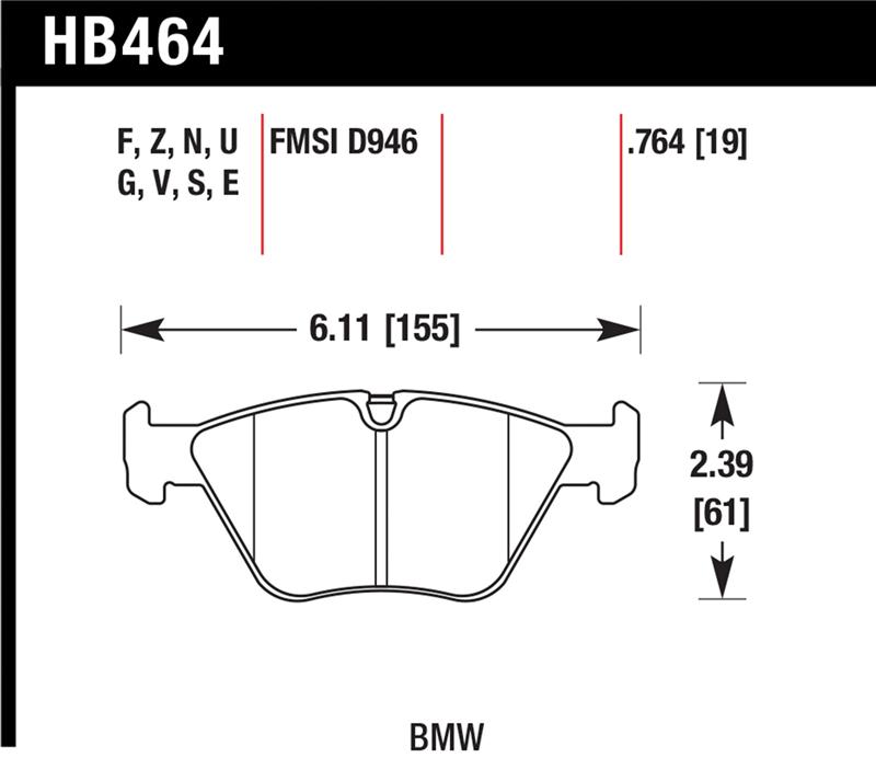 Hawk 01-06 BMW 330Ci / 01-05 330i/330Xi / 03-06 M3 Performance Ceramic Street Front Brake Pads