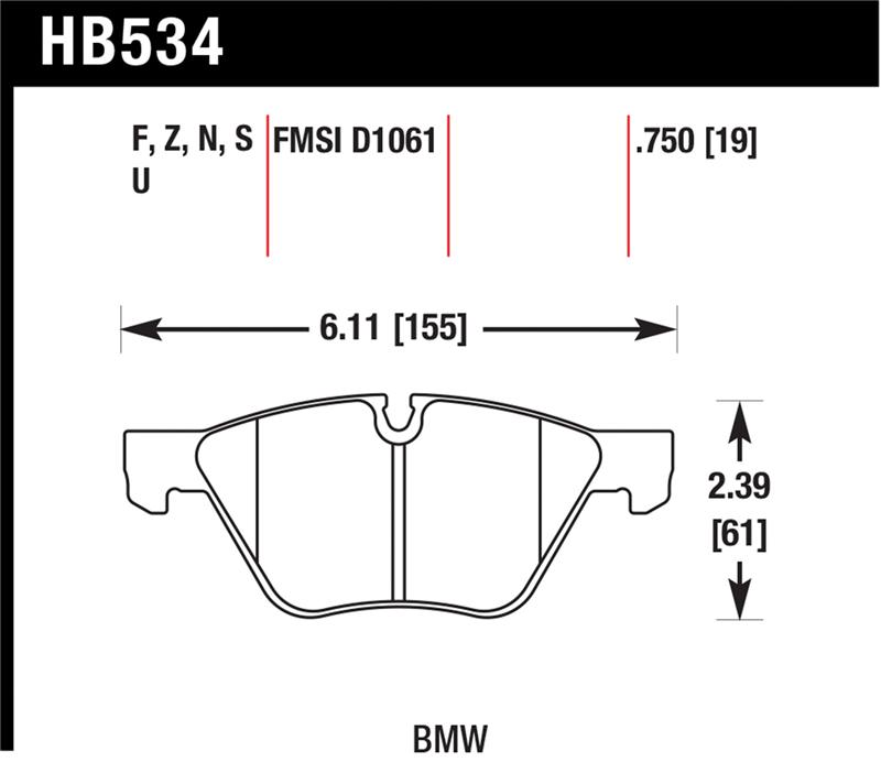 Hawk 09-11 BMW Z4 / 04-05 525I / 08-11 128I / 06 325I/325XI / 07 328I/328XI HPS Street Front Brake P
