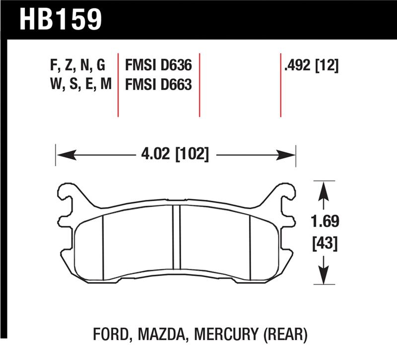 Hawk 94-05 Miata / 01-05 Normal Suspension Blue 9012 Race Rear Brake Pads (D636)