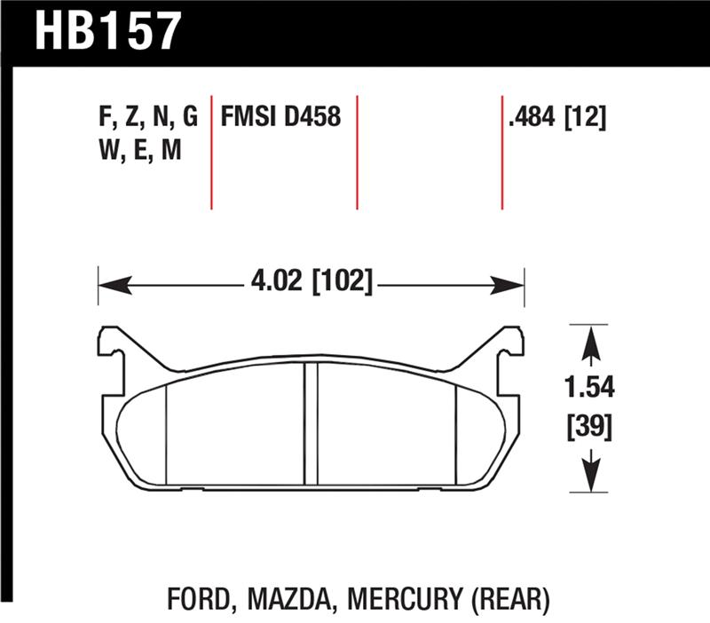 Hawk 89-93 Miata HP+ Street Rear Brake Pads (D458)