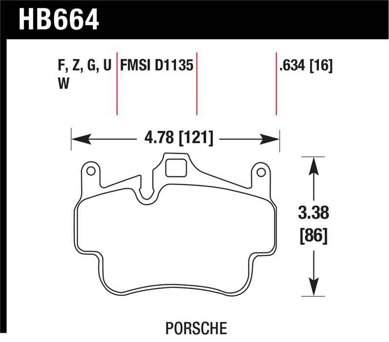 Hawk 05-08 Porsche 911 Carrera Front & Rear / 07-08 Cayman Front Perf Ceramic Street Brake Pads