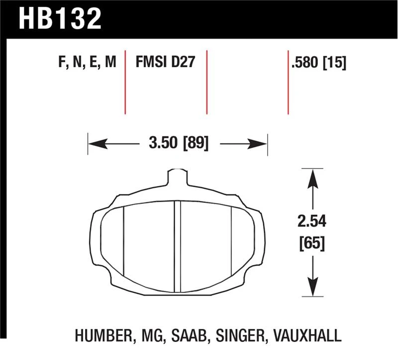 Hawk 67-80 MGB / 67-74 MGB GT Blue 9012 Race Front Brake Pads