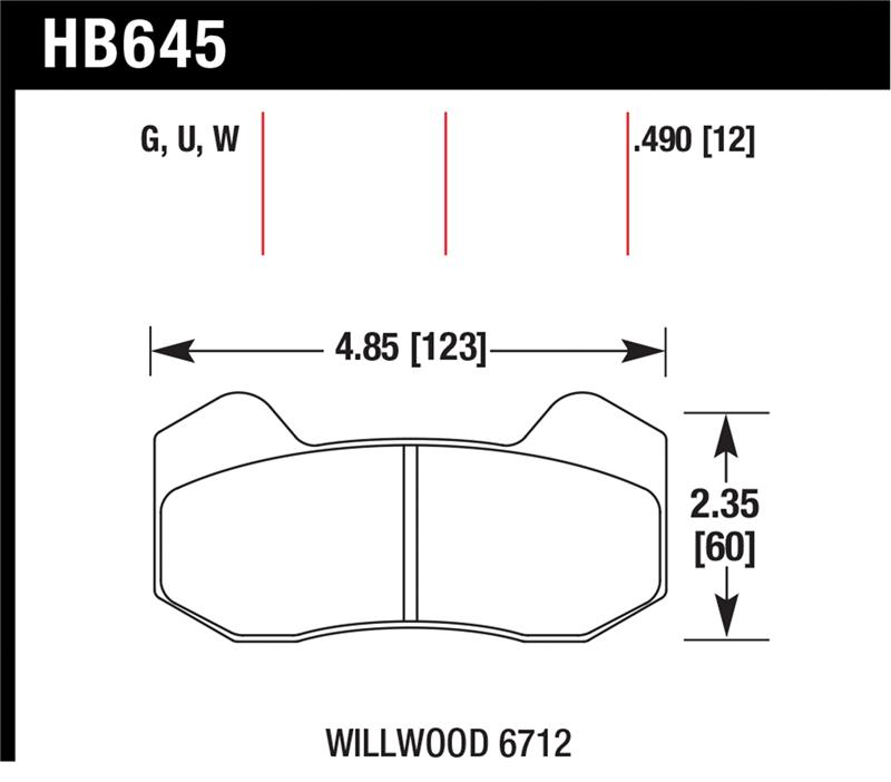 Hawk Wilwood DynaPro 6 (Type 6712) DTC-70 Brake Pads