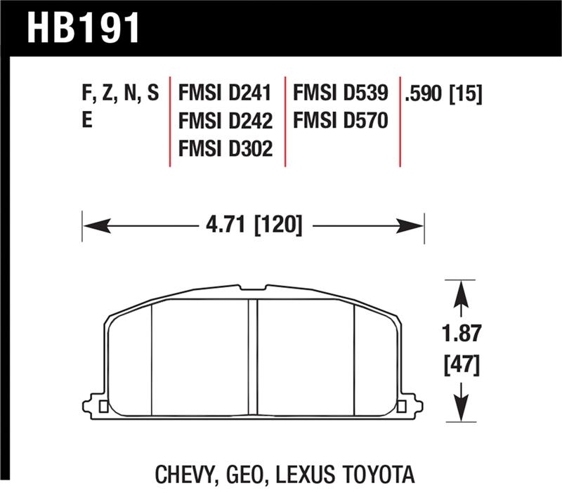 Hawk 87 Toyota Corolla FX16 HP+ Street Front Brake Pads
