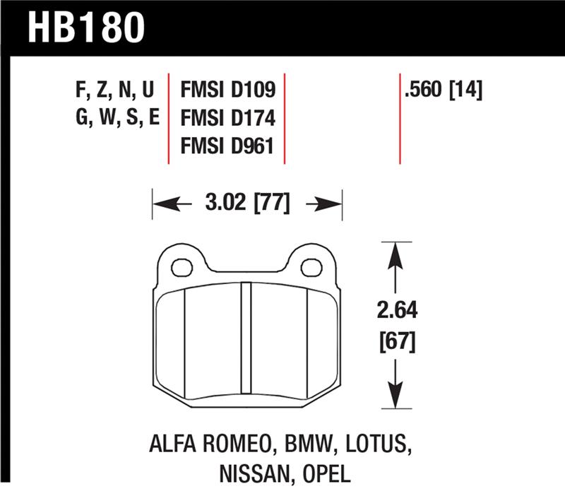 Hawk 03-06 Evo / 04-09 STi / 03-07 350z Track Blue 9012 Race Rear Pads