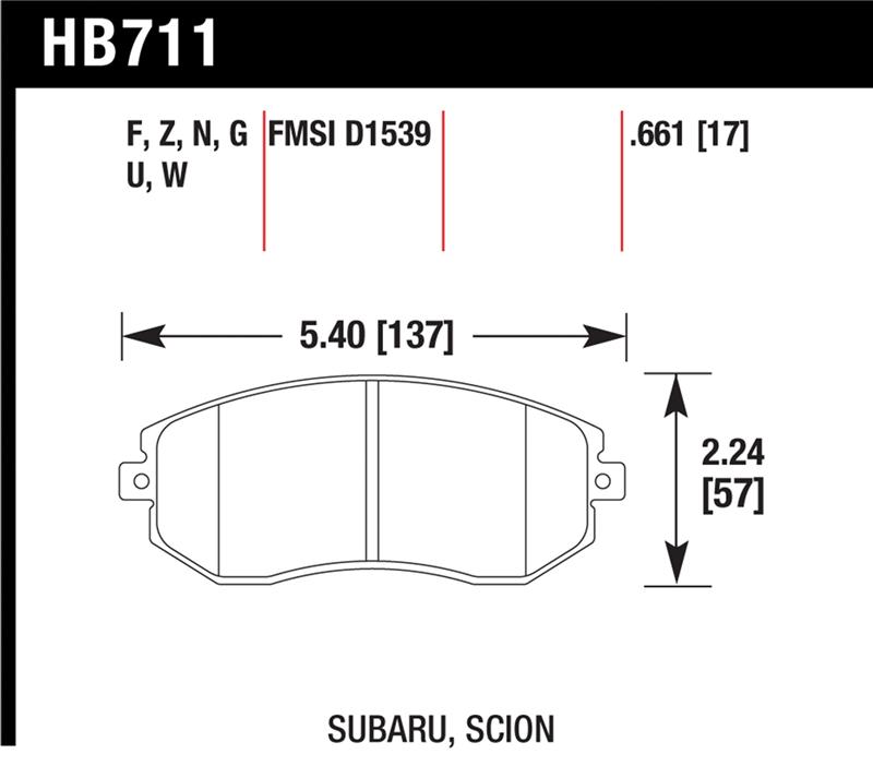 Hawk 13 Subaru BRZ/13 Legacy 2.5i / 13 Scion FR-S DTC-70 Front Race Brake Pads