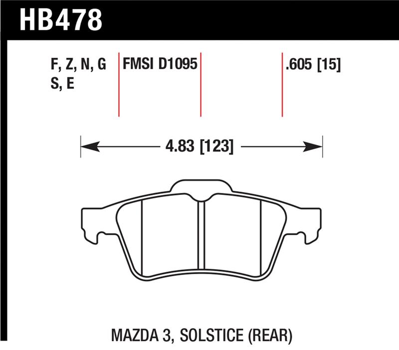 Hawk 13-14 Ford Focus ST / Mazda/ Volvo HPS Street Rear Brake Pads