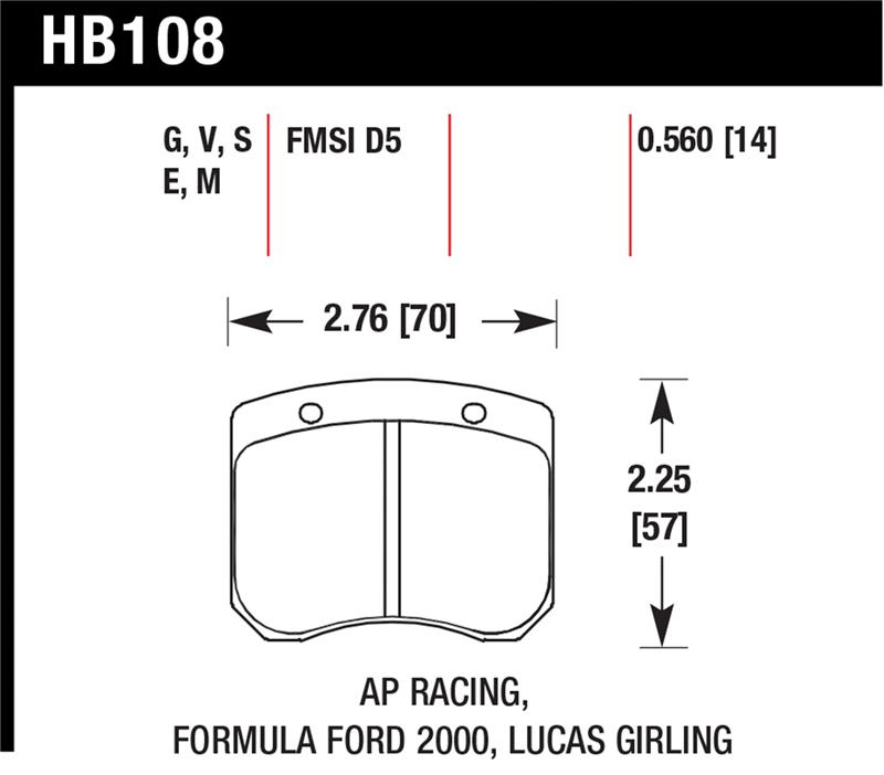 Hawk 1984-1986 Alfa Romeo GTV-6 2.5 HPS 5.0 Front Brake Pads