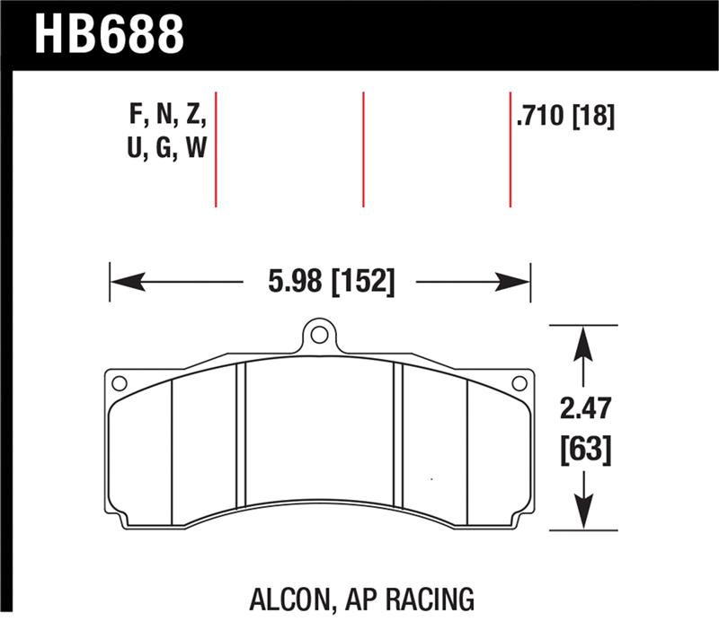 Hawk Alcon / AP Racing / Baer HPS Brake Pads