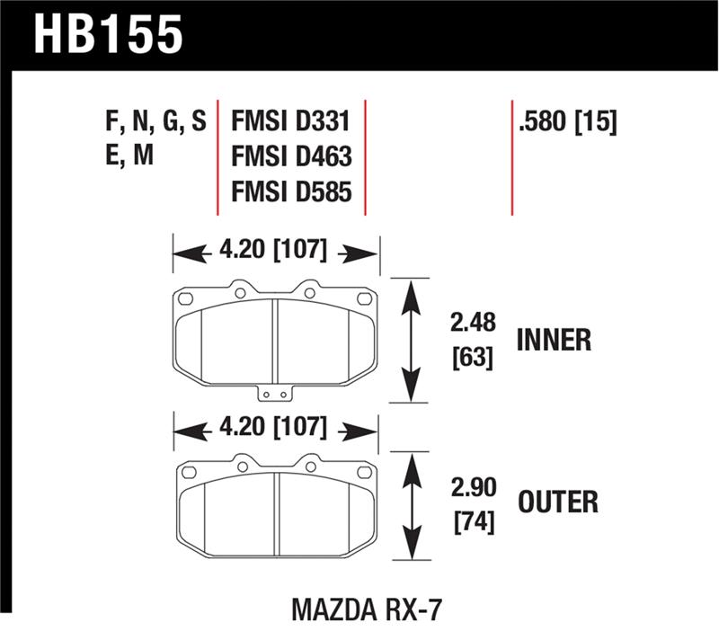 Hawk 93-95 Mazda RX-7 HP+ Street Front Brake Pads