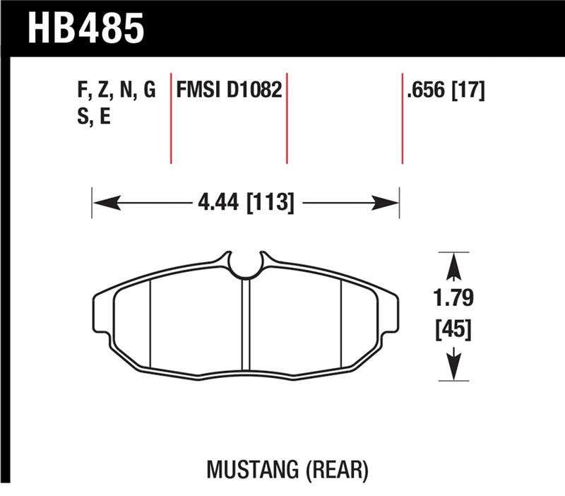 Hawk 05-07 Ford Mustang GT & V6 HP+ Street Rear Brake Pads