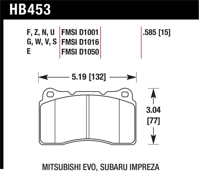 Hawk 03-06 Evo / 04-09 STi / 09-10 Genesis Coupe (Track Only) / 2010 Camaro SS DTC-30 Race Front Bra