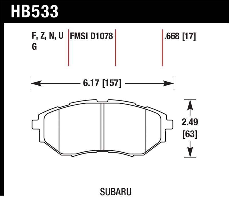 Hawk 05-08 LGT D1078 HP+ Street Front Brake Pads