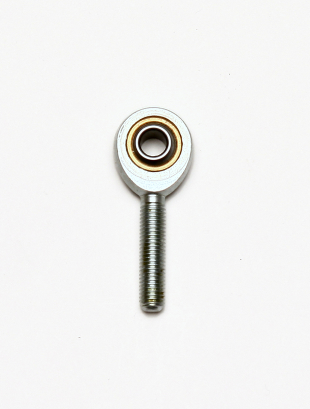 Wilwood bearing rod end male 1/4 ball ID 1/4-28 X1.00 ext. thd 3/8 width ptfe insert
