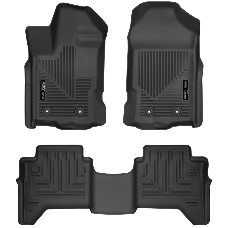 Husky Liners 2019+ Ford Ranger SuperCrew Cab WeatherBeater Black Front & 2nd Seat Floor Liners