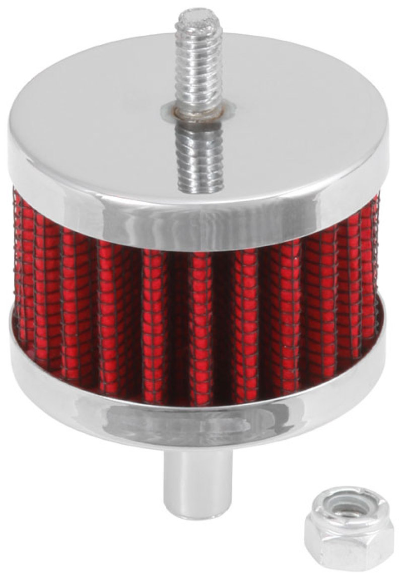 K&N Steel Base Crankcase Vent Filter 3/8in OD Tube 2in OD 1-1/2in Height
