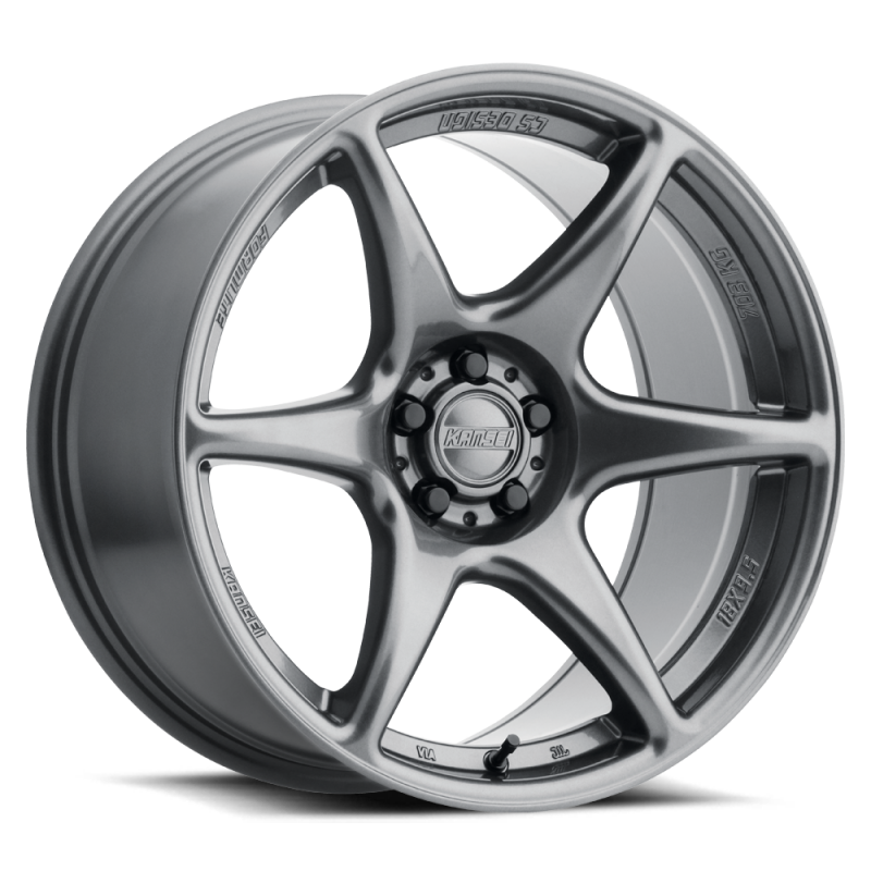 Kansei K12GM KNP 15x7in / 4x100 BP / 0mm Offset / 73.1mm Bore - Gloss Gunmetal w/ Machined Lip