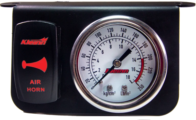 Kleinn Panel Mounted 160 PSI Gauge w/ an Illuminated RED Momentary Rocker Switch