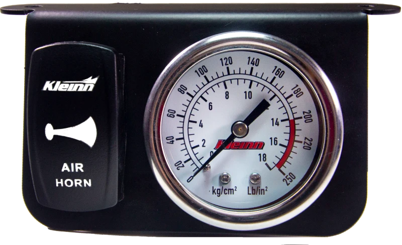Kleinn Panel Mounted 160 PSI Gauge w/ an Illuminated WHITE Momentary Rocker Switch