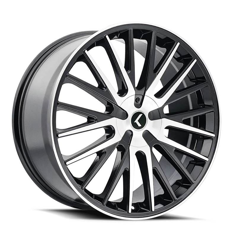Kraze KR185 Double Down 22x8.5 / 5x112/114.3 BP / 38mm Offset / 73mm Hub Gloss Black Machined Wheel