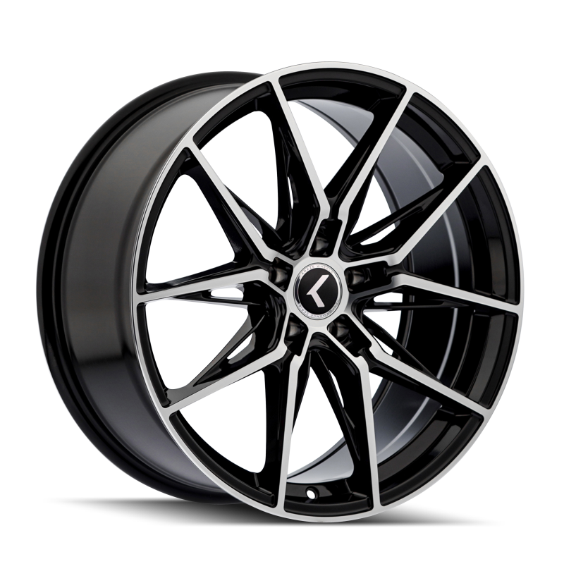 Kraze KR196 Evolve 18x8.5 / 5x112 BP / 30mm Offset / 66.56mm Hub Gloss Black Machined Wheel