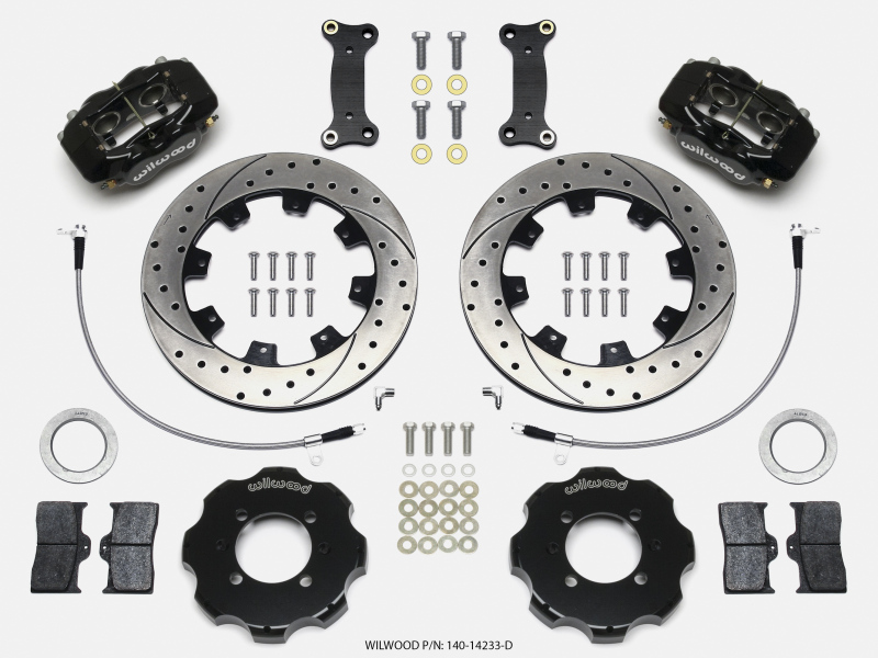 Wilwood Forged Dynalite Front Hat Kit 12.19in Drilled 2016-Up Mazda MX5 Miata w/ Lines
