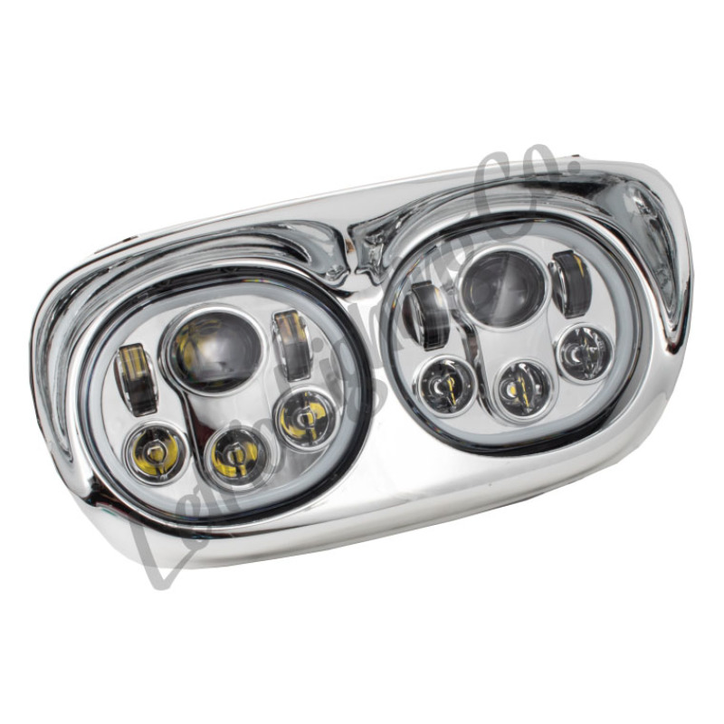 Letric Lighting Headlight Dual W/Halo 5.75in Chrome