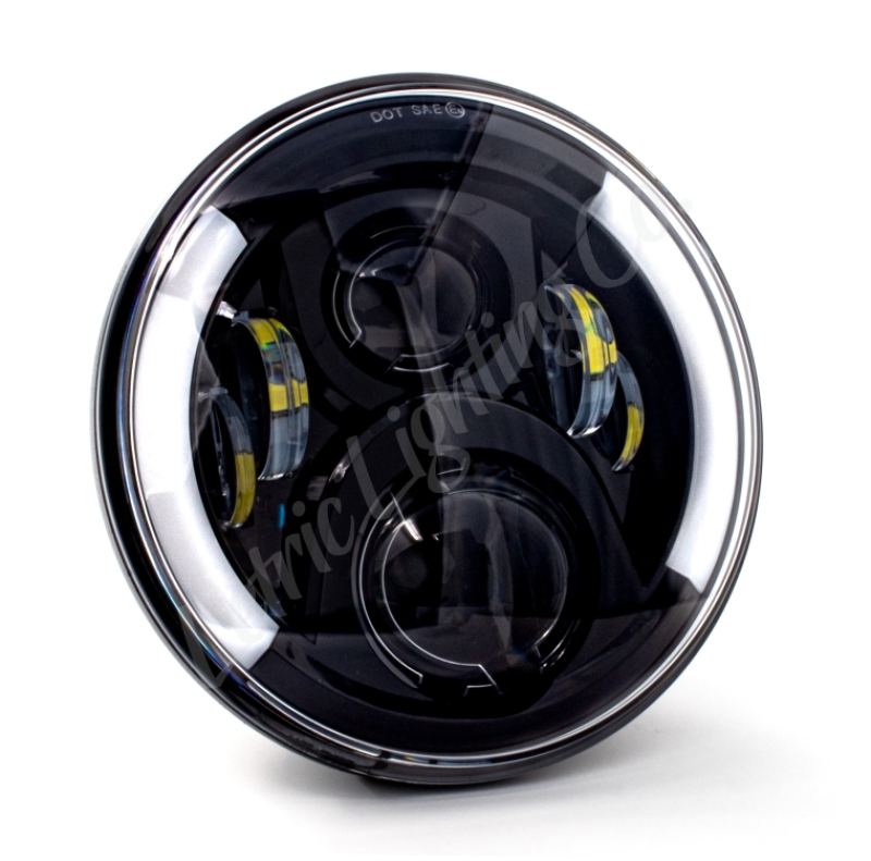 Letric Lighting 7in Integrated W/Switchbacks Turn Signal Black