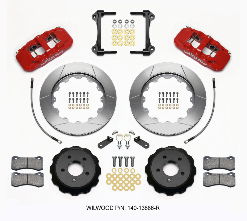 Wilwood AERO6 Front Hat Kit 14.00 Red 15-23 Mustang w/Lines