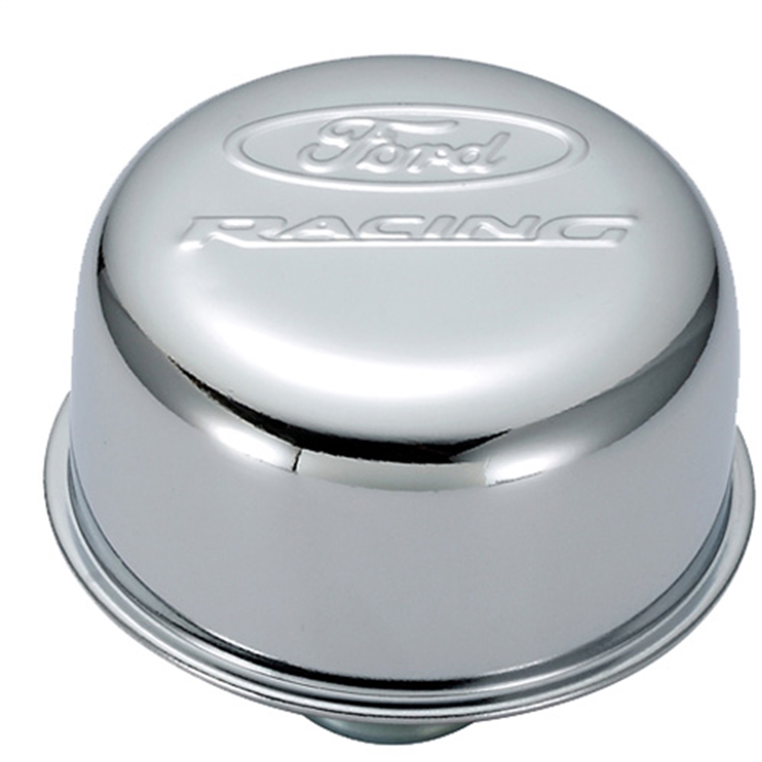 Ford Racing Logo Air Breather Cap: Push-In Type Chrome (302-215)