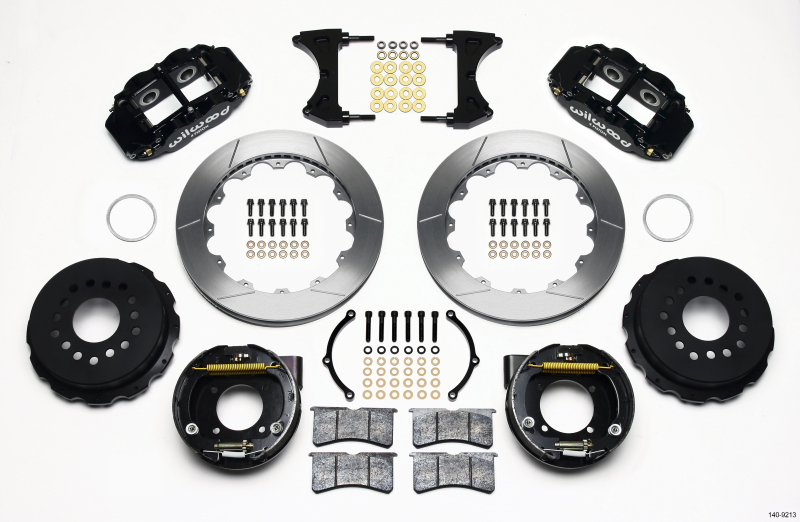 Wilwood Narrow Superlite 4R Rear P-Brk Kit 12.88in Chevy 12 Bolt w/ C-Clips